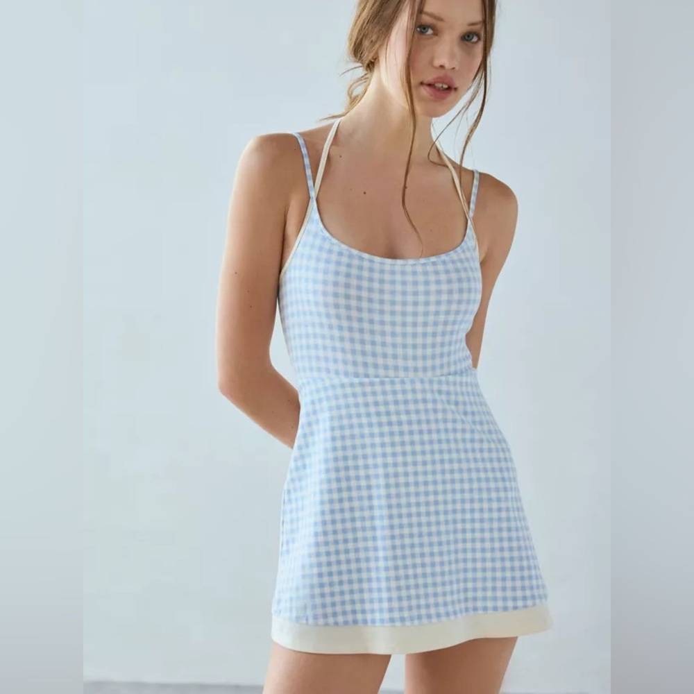 NWT Urban Outfitters Blue and White Gingham Mini Dress